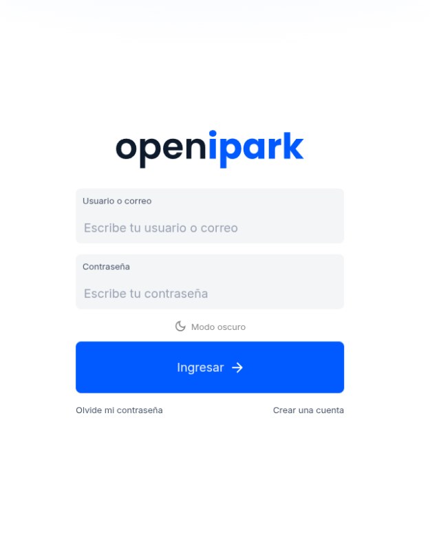 Captura de la app OpeniPark